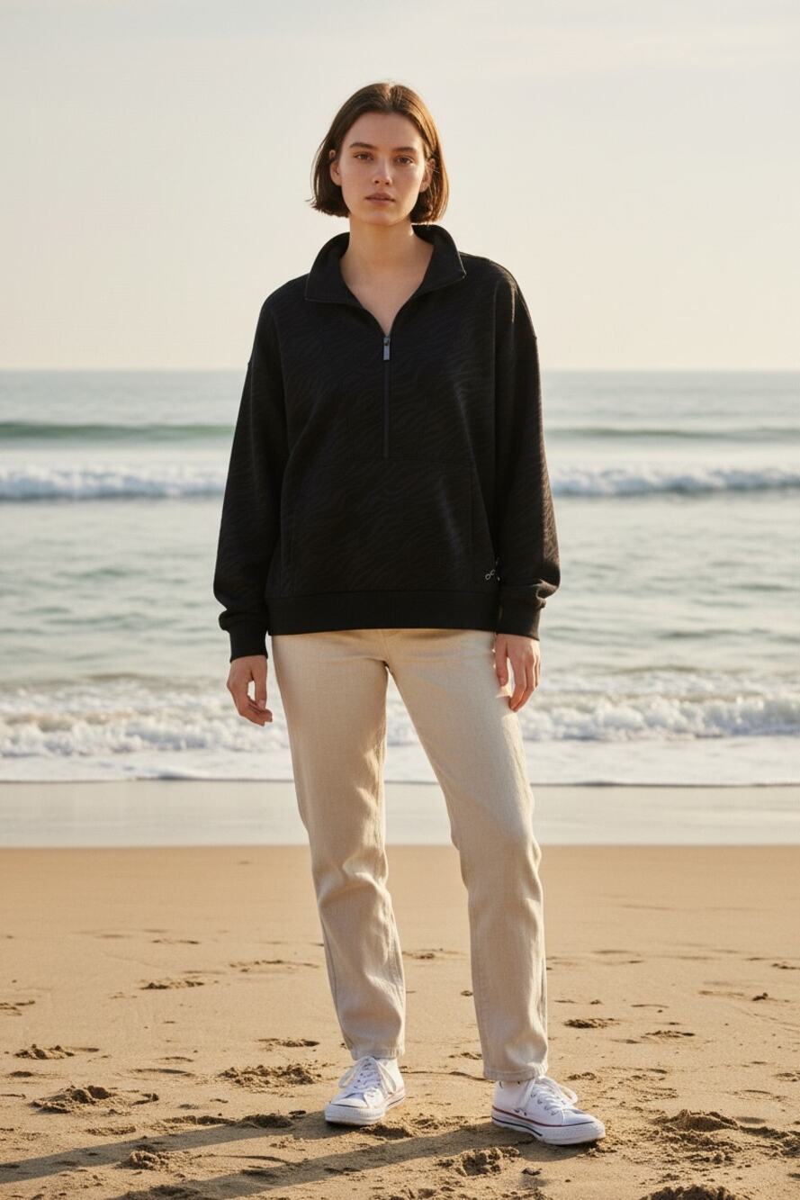 Free Fly Black Quarter Zip Pullover Small Athleisure Lightweight